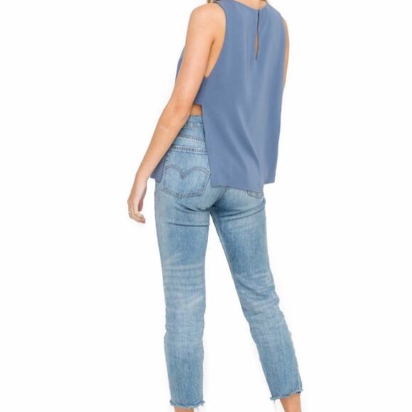 ASTR Top aide cutouts Blue tank top - Picture 3 of 7